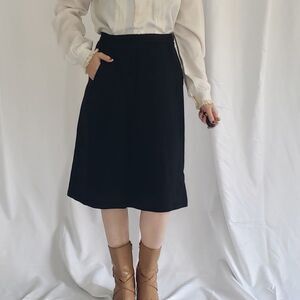 60s/70s Hand Made Black Pencil Skirt‎